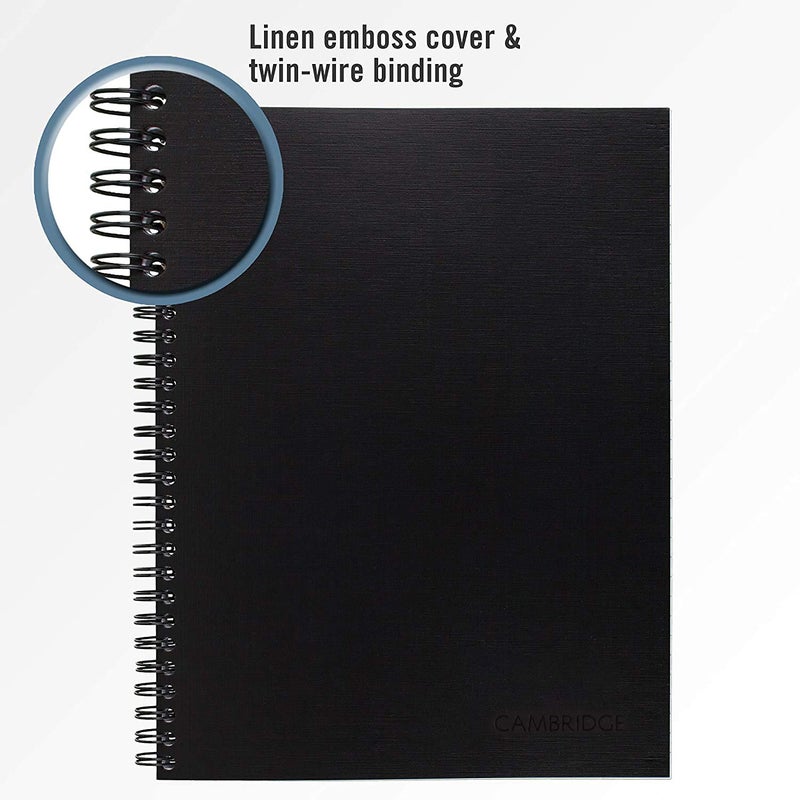 Cambridge Business Notebook, Legal Ruled, 6-1/2" x 9-1/2", Wirebound, Black, 2 Pack (73599) - Image 3